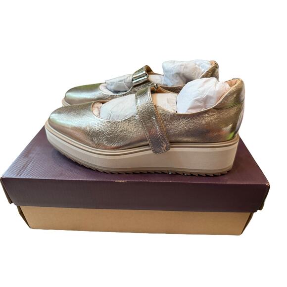 Johnston & Murphy Women's Gold Metallic Sheepskin Gracelyn Mary Jane Size 6M - Picture 6 of 11